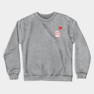 Fall in love piggy with balloon Crewneck Sweatshirt